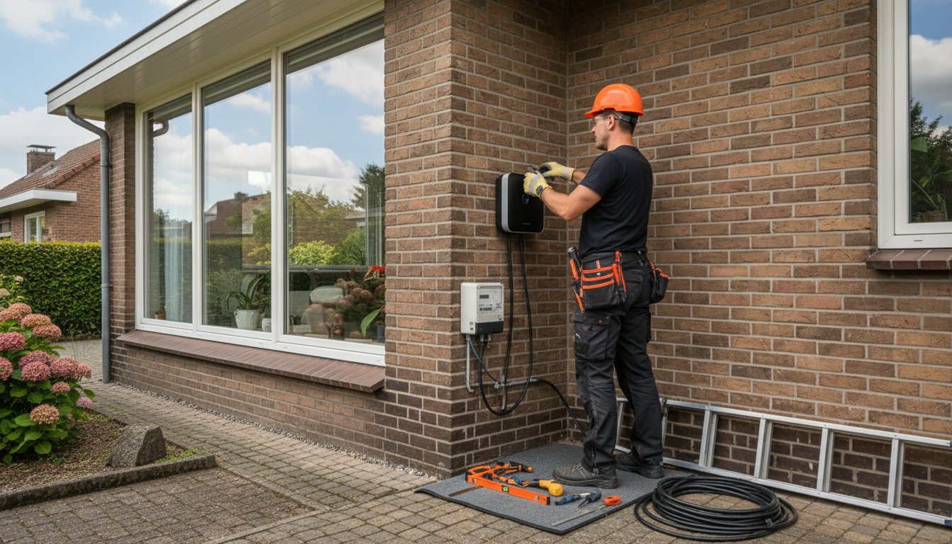 Professionele installatie van laadpaal in de zomer